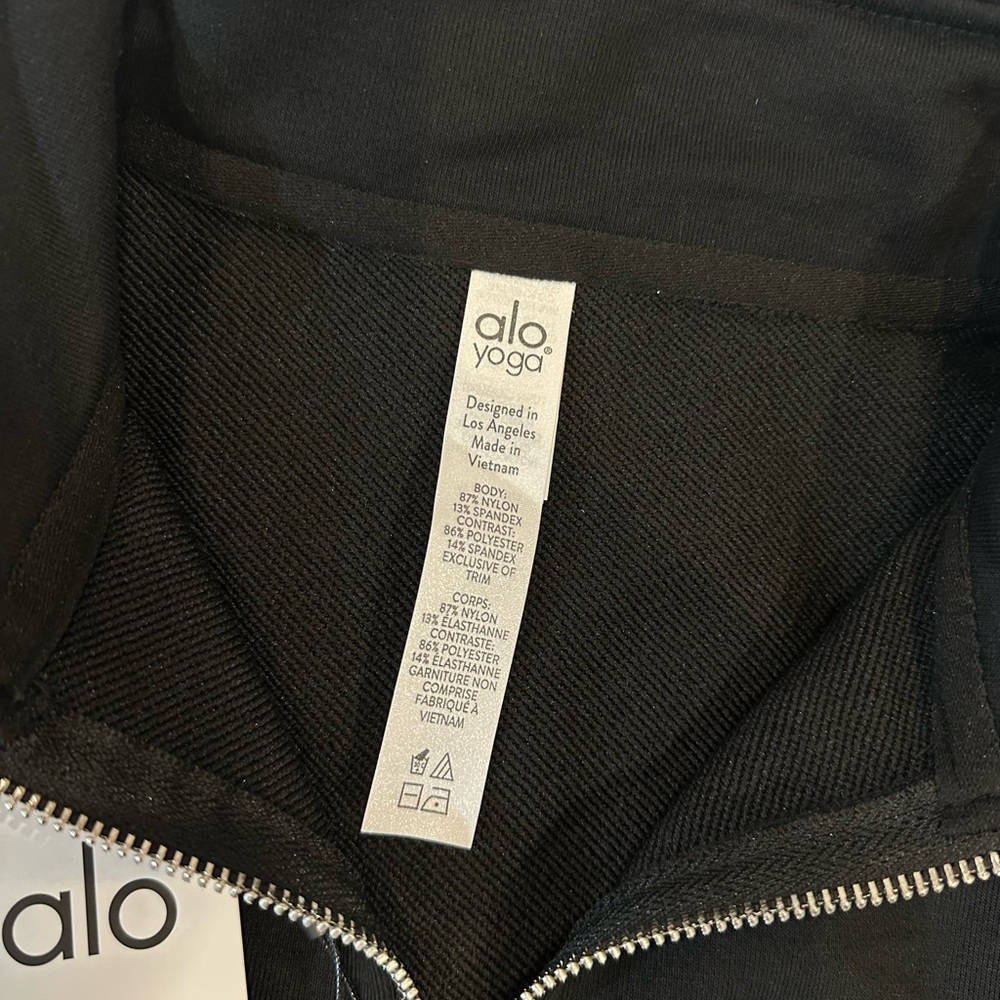 ALO Yoga Black Zip-Up Hoodie - Picture 2 of 2